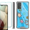 thumbnail image 1 of Shockproof Bumper Phone Case for Samsung Galaxy A32 5G, with Tempered Glass Screen Protector, by OneToughShield ® - Happy Turtle, 1 of 3