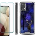 thumbnail image 1 of Shockproof Bumper Phone Case for Samsung Galaxy A32 5G, with Tempered Glass Screen Protector, by OneToughShield ® - Midnight Deer, 1 of 3