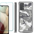 thumbnail image 1 of Shockproof Bumper Phone Case for Samsung Galaxy A32 5G, with Tempered Glass Screen Protector, by OneToughShield ® - Urban Camo, 1 of 3
