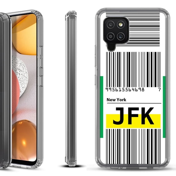 Shockproof Bumper Phone Case for Samsung Galaxy A42 5G, by OneToughShield - Airport Tag / New York