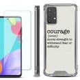 thumbnail image 1 of Shockproof Bumper Phone Case for Samsung Galaxy A52 5G, with Tempered Glass Screen Protector, by OneToughShield ® - Dictionary/Courage, 1 of 3
