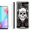 thumbnail image 1 of Shockproof Bumper Phone Case for Samsung Galaxy A52 5G, with Tempered Glass Screen Protector, by OneToughShield ® - Grunge Skull, 1 of 3