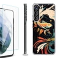 thumbnail image 1 of Shockproof Bumper Phone Case for Samsung Galaxy S23 5G, with Tempered Glass Screen Protector, by OneToughShield ® - Koi Fish, 1 of 4