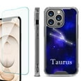 thumbnail image 1 of Shockproof Bumper Phone Case for iPhone 13 Pro Max, with Tempered Glass Screen Protector, by OneToughShield ® - Zodiac / Taurus, 1 of 4