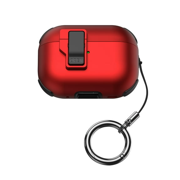 Shockproof Case for Apple AirPods Pro 1st Gen 2019, With Keychain Drop Protection Bumper Portable Anti-Scratch Lightweight Case Cover for AirPods Pro 1 2019, Red