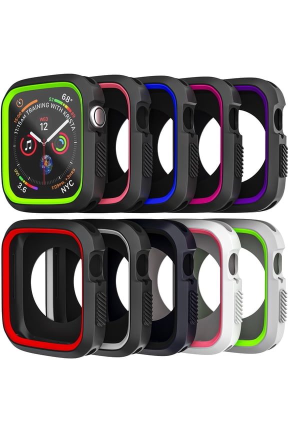 Shockproof Case for Apple Watch 45mm Series 7 Series 8 Defense Rugged Bumper Sport Protective Cover (No Screen Protector) Shock Resistant for Women Kids Men (Black, Grey) 45mm