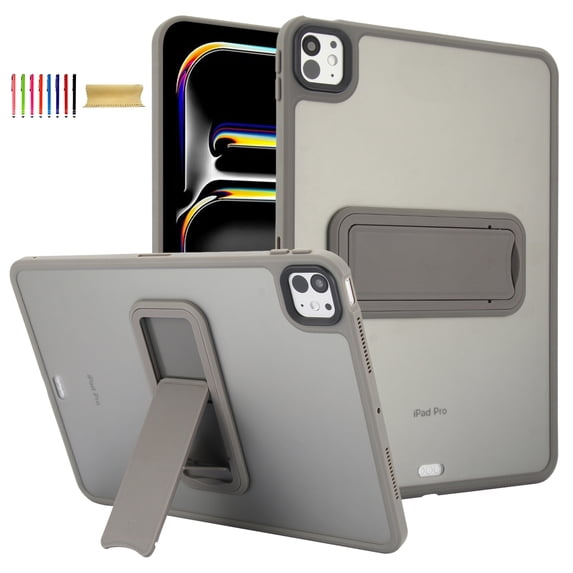 Shockproof Case for Apple iPad 9th 8th 7th Generation, Kickstand Slim Fit Rugged Bumper Lightweight Anti-Scratch Bumper Case Cover for iPad 10.2" 9th 8th 7th Gen, Gray