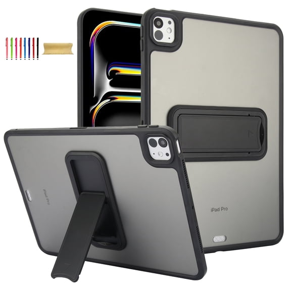 Shockproof Case for Apple iPad 9th 8th 7th Generation, Kickstand Slim Fit Rugged Bumper Lightweight Anti-Scratch Bumper Case Cover for iPad 10.2" 9th 8th 7th Gen, Black