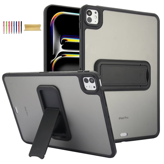 Shockproof Case for Apple iPad 9th 8th 7th Generation, Kickstand Slim Fit Rugged Bumper Lightweight Anti-Scratch Bumper Case Cover for iPad 10.2" 9th 8th 7th Gen, Black