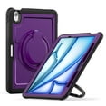 thumbnail image 1 of Shockproof Case for Apple iPad Air 11 Inch M3 M2 2025/2024, Rugged Hybrid Protective Cover with Pencil Holder & Shoulder Strap Kids Friendly Rotating Kickstand Case for iPad Air 11 Inch, Purple, 1 of 9