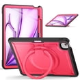 thumbnail image 1 of Shockproof Case for Apple iPad Air 13 Inch 2024 M2, Rugged Hybrid Protective Cover with Pencil Holder & Shoulder Strap Kids Friendly Rotating Kickstand Case for iPad Air 13" 2024, Rose, 1 of 9