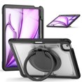 thumbnail image 1 of Shockproof Case for Apple iPad Air 13 Inch 2024 M2, Rugged Hybrid Protective Cover with Pencil Holder & Shoulder Strap Kids Friendly Rotating Kickstand Case for iPad Air 13" 2024, Clear, 1 of 9
