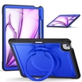 thumbnail image 1 of Shockproof Case for Apple iPad Air 13 Inch 2024 M2, Rugged Hybrid Protective Cover with Pencil Holder & Shoulder Strap Kids Friendly Rotating Kickstand Case for iPad Air 13" 2024, Darkblue, 1 of 9