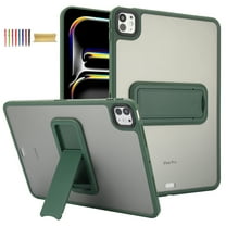 Shockproof Case for Apple iPad Pro 11 Inch 2024, Kickstand Slim Fit Rugged Bumper Lightweight Anti-Scratch Bumper Case Cover for iPad Pro 11 " M4 2024, Green