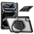 thumbnail image 1 of Shockproof Case for Apple iPad Pro 11 Inch 2024, Rugged Hybrid Protective Cover with Pencil Holder & Shoulder Strap Kids Friendly Rotating Kickstand Case for iPad Pro 11" 2024 M4,Clear, 1 of 9