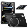 thumbnail image 1 of Shockproof Case for Apple iPad Pro 11 Inch 2024, Rugged Hybrid Protective Cover with Pencil Holder & Shoulder Strap Kids Friendly Rotating Kickstand Case for iPad Pro 11" 2024 M4,Black, 1 of 9
