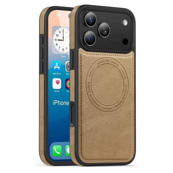 Shockproof Case Designed for iPhone Air 2025 6.5 inch Leather Magnetic Rugged Compatible with MagSafe Slim Phone Cover for iPhone 17 Air (Desert Gold)