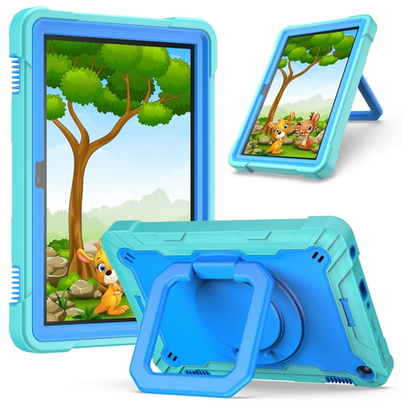 Shockproof Case for Fire HD 8 (2020), Hard Protector Rotating Stand Protective Kids Cover with Handle/ Shoulder Strap for All-New Kindle Fire HD 8 /Fire HD 8 Plus (10th Generation Release in 2020)