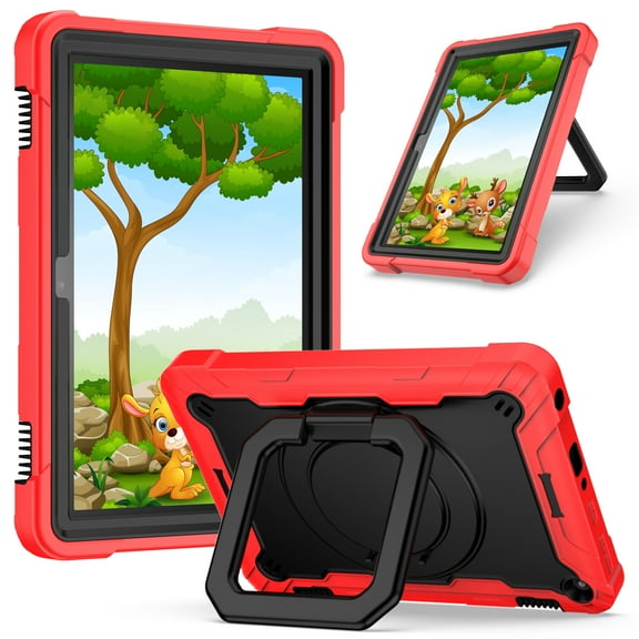 Shockproof Case for Fire HD 8 (2020), Hard Protector Rotating Stand Protective Kids Cover with Handle/ Shoulder Strap for All-New Kindle Fire HD 8 /Fire HD 8 Plus (10th Generation Release in 2020)