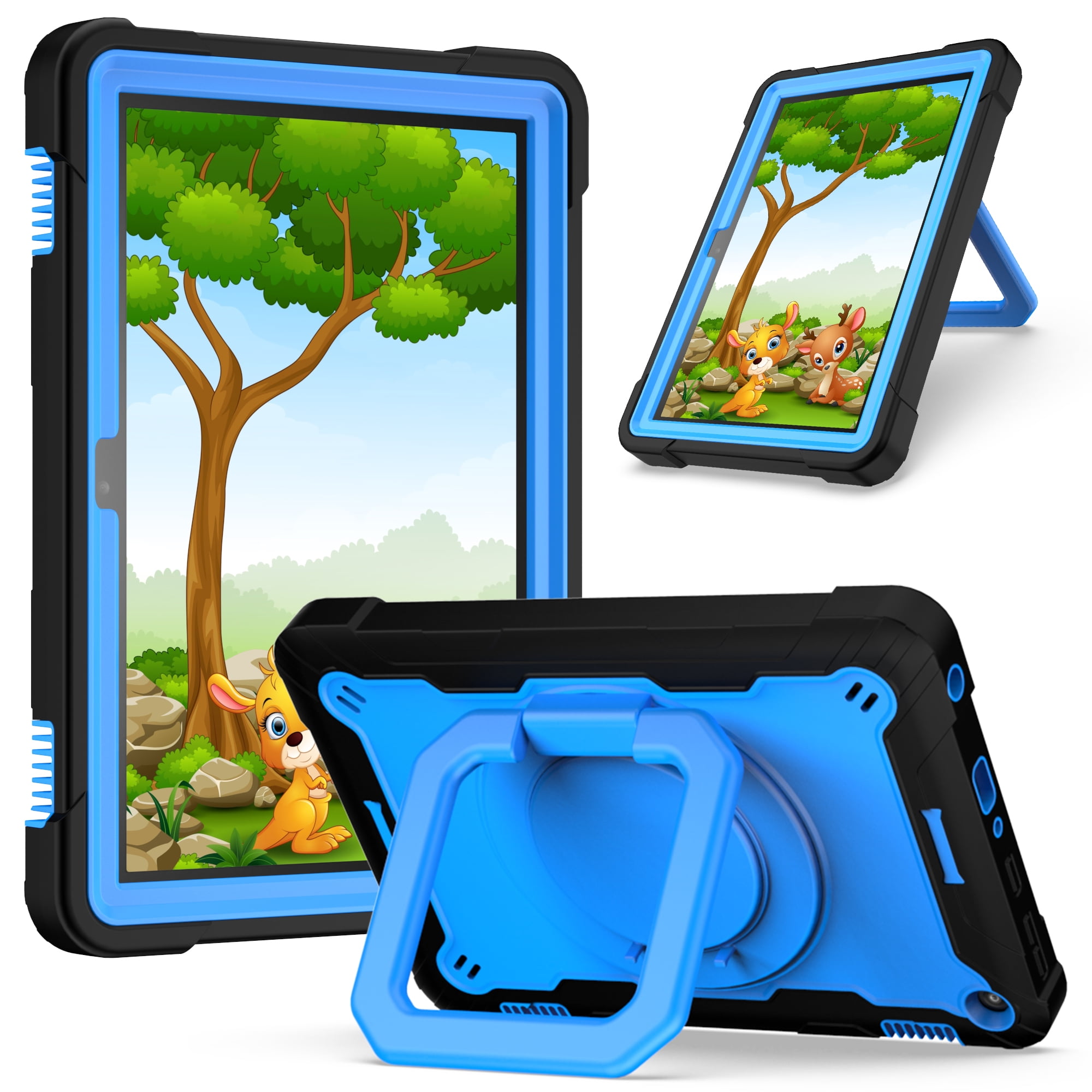 Shockproof Case for Fire HD 8 (2020), Hard Protector Rotating Stand