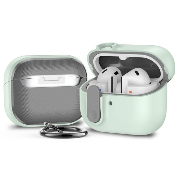 Shockproof Case for Galaxy Buds 3/ Galaxy 3 Pro, with Keychain Militray Grade Protection Dustproof Bumper Rugged Case Cover for Samsung Galaxy Buds 3/ Galaxy 3 Pro, Mint