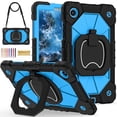 thumbnail image 1 of Shockproof Case for Lenovo Idea Tab 11 2025/K11 Gen 2 11 Inch, Shockproof Rugged Shoulder Strap Rotating Kickstand Kids Friendly S Pen Holder Case Cover for Lenovo Idea Tab 11 2025,Black+Skyblue, 1 of 7