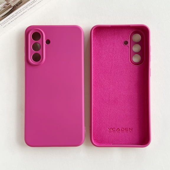 Shockproof Case for Samsung Galaxy A56 5G Liquid Silicone Phone Case, Full Body Camera Lens Protective Phone Cover, Anti-Scratch Soft Microfiber Lining Slim Thin Skinny Galaxy A56 5G Case - Rose