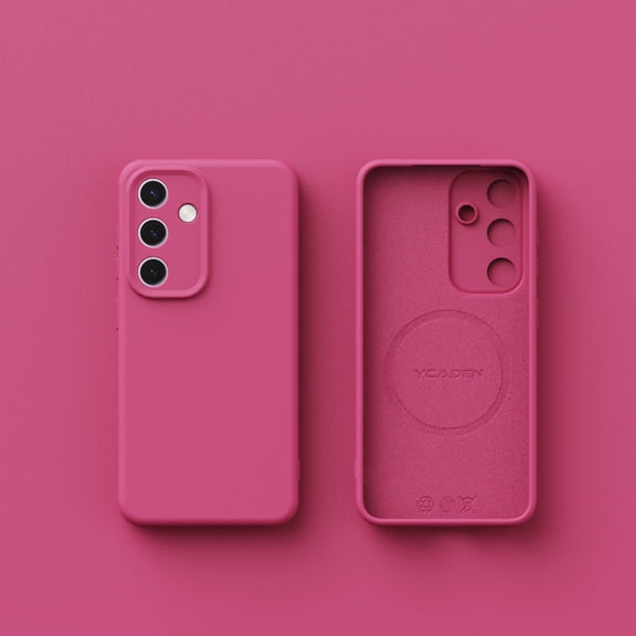 Shockproof Case for Samsung Galaxy S25 Silicone Phone Case, Full Body Camera Lens Protective Phone Cover, Anti-Scratch Soft Microfiber Lining Slim Thin Skinny Galaxy S25 Case - Rose