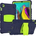 thumbnail image 1 of Shockproof Case for Samsung Galaxy Tab A 10.1 2019 Model SM-T510/T515, Kids Friendly Heavy Duty Rugged Hybrid Protective Tablet Cover with Kickstand, Navy+Olivine, 1 of 8