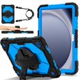 thumbnail image 1 of Shockproof Case for Samsung Galaxy Tab A11+ 11 Inch SM-X230 X235 2025, Rugged Hybrid Protection Drop Proof Cover with Shoulder Strap & Hand Strap Rotating Kickstand Kids Friendly Case,Blue, 1 of 7