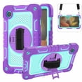 thumbnail image 1 of Shockproof Case for Samsung Galaxy Tab A11,Anti drop silicone+PC Layer Protective Splicing Case 360 ° Rotating Handle Stand With Shoulder Strap,Purple,For Galaxy Tab A11, 1 of 8
