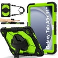 thumbnail image 1 of Shockproof Case for Samsung Galaxy Tab A9+ 11 Inch SM-X210 X215 X216, Rugged Hybrid Protection Drop Proof Cover with Shoulder Strap & Hand Strap Rotating Kickstand Kids Friendly Case,Olive, 1 of 7