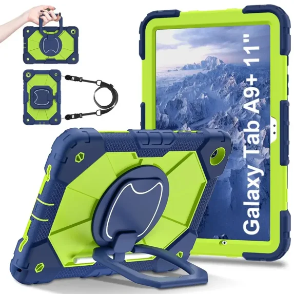 Shockproof Case for Samsung Galaxy Tab A9 8.7" 2023 Cover A9 Plus 11"SM-X110 X210 X216B A8 10.5" X200 X205 A7 Lite T220 T225 (Navy Blue-Aqua,A7 Lite SM-T220 T225)
