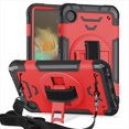 thumbnail image 1 of Shockproof Case for Samsung Galaxy Tab A9 8.7" SM-X110 X116 X118, Military Grade Protection Rotating Stand Hand Strap Shoulder Strap Kids Friendly Bumper Rugged Case for Galaxy Tab A9,Red, 1 of 8
