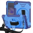 thumbnail image 1 of Shockproof Case for Samsung Galaxy Tab A9+ Plus 11" SM-X210 X216 X218, Military Grade Protection Rotating Stand Hand Strap Shoulder Strap Kids Friendly Bumper Rugged Case for Galaxy Tab A9+,Blue, 1 of 8