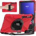 thumbnail image 1 of Shockproof Case for Samsung Galaxy Tab S10+/ S9+/ S9 FE+ Plus 12.4 Inch, 360 Rotating Stand Heavy Duty Protective Shoulder Strap with S Pen Holder Cover for Galaxy Tab S10+/S9+/S9 FE+, Red, 1 of 20