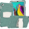 thumbnail image 1 of Shockproof Case for Samsung Galaxy Tab S7 FE 5G SM-T730/Galaxy Tab S7+ Plus SM-T970 12.4", Kids Friendly Heavy Duty Rugged Hybrid Protective Tablet Cover with Kickstand, Emerald Green, 1 of 8