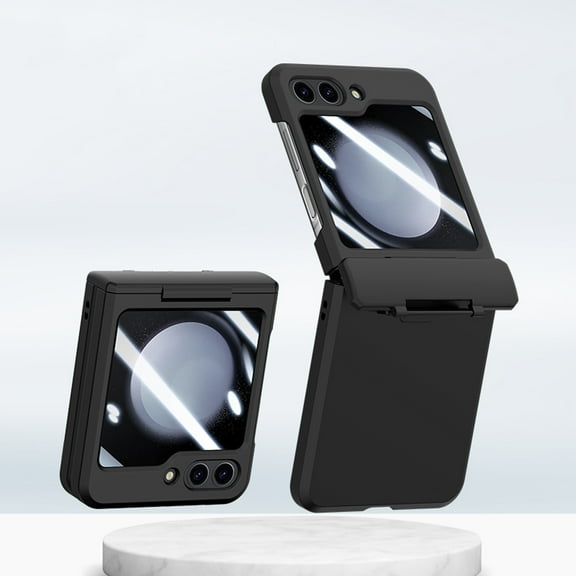 Shockproof Case for Samsung Galaxy Z Flip 5 Case with Hinge Protection Silky PC Bumper Ultra-Thin Free Folding Full Body Protection Phone Case Cover for Samsung Galaxy Z Flip 5 5G, Black