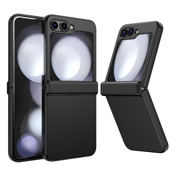 Shockproof Case for Samsung Galaxy Z Flip 6 Case with Hinge Protection, PC Bumper Ultra-Thin Folding Full Body Protection Shockproof Cover Case for Samsung Galaxy Z Flip 6 5G - Black