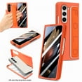 thumbnail image 1 of Shockproof Case for Samsung Galaxy Z Fold 5 5G, 9H Tempered Film Screen Protection Cover, Anti-Scratch Case Slim Fit with Adjustable Wristband Holder for Samsung Galaxy Z Fold 5, Orange, 1 of 1