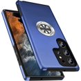 thumbnail image 1 of Shockproof Case for Samsung S22 Ultra 5G, [Embedded Finger Ring] Military Grade Phone Case Cover with Reinforced Metal Stand Kickstand [Support Magnetic Car Holder] for S22 Ultra, Blue, 1 of 13
