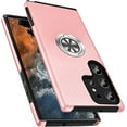 thumbnail image 1 of Shockproof Case for Samsung S22 Ultra 5G, [Embedded Finger Ring] Military Grade Phone Case Cover with Reinforced Metal Stand Kickstand [Support Magnetic Car Holder] for S22 Ultra, Pink, 1 of 13