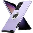 thumbnail image 1 of Shockproof Case for Samsung S23 Ultra 5G, [Embedded Finger Ring] Military Grade Phone Case Cover with Reinforced Metal Stand Kickstand [Support Magnetic Car Holder] for S23 Ultra, Purple, 1 of 13