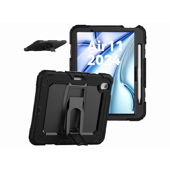 Shockproof Case for iPad Air 11 inch M2 2024 6th Generation A2902 A2903 A2904 with Built-in Screen Protector, Adjustable Stand