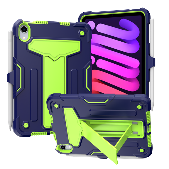Shockproof Case for iPad Mini 6 8.3" 2021, Dual Layer Heavy Duty Hybrid Rugged Kickstand Protective Cover