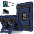 thumbnail image 1 of Shockproof Case For iPad Air 11"(2025/2024)/Air 5th/4th Gen 10.9"(2022/2020),With Retractable Kickstand,Shoulder Strap,Built-in Pencil Holder,Heavy Duty Shockproof Rugged Protective Tablet Case,M, 1 of 9