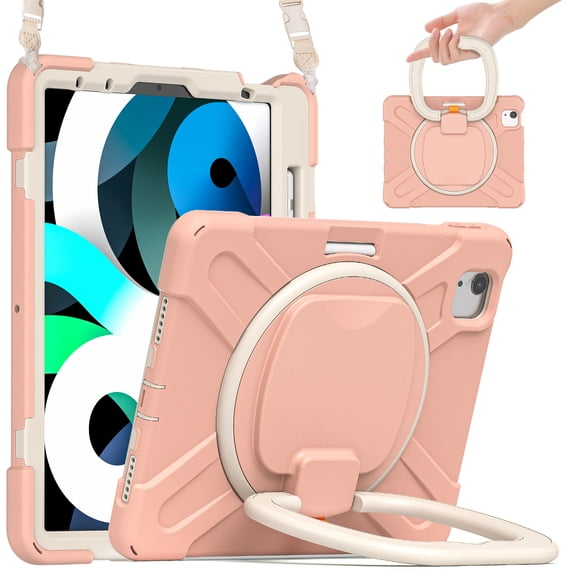 Shockproof Case for iPad Air 4 Case 10.9 Inch 2020, Heavy Duty Stand Anti Scratch Drop-Proof Protection Kids Case with Hand Shoulder Strap Pencil Holder for iPad 10.9 Inch 2020/iPad Pro 11 inch