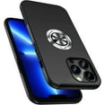 thumbnail image 1 of Shockproof Case for iPhone 13 Pro Max, [Embedded Finger Ring] Military Grade Phone Case Cover with Reinforced Metal Stand Kickstand [Support Magnetic Car Holder] for iPhone 13 6.7'', Black, 1 of 7