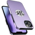 thumbnail image 1 of Shockproof Case for iPhone 14 6.1 inch, [Embedded Finger Ring] Military Grade Phone Case Cover with Reinforced Stand Kickstand [Support Magnetic Car Holder] for iPhone 14, Lavender, 1 of 14