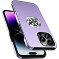 thumbnail image 1 of Shockproof Case for iPhone 14 Pro 6.1'', [Embedded Finger Ring] Military Grade Phone Case Cover with Reinforced Stand Kickstand [Support Magnetic Car Holder] for iPhone 14 Pro, Lavender, 1 of 14